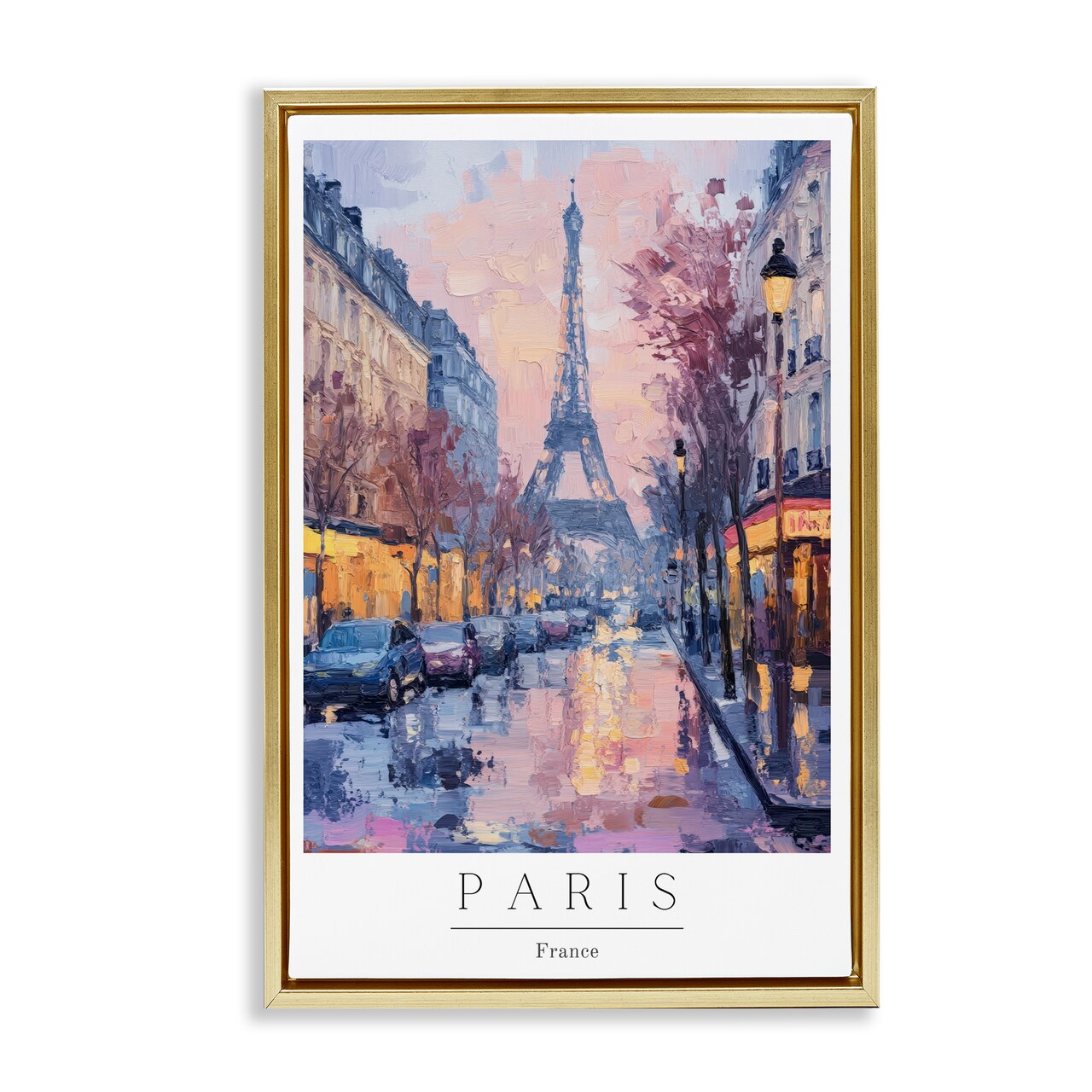 Stupell Industries Vintage Paris Street Abstract Floating Frame, design by Petal Prints Design